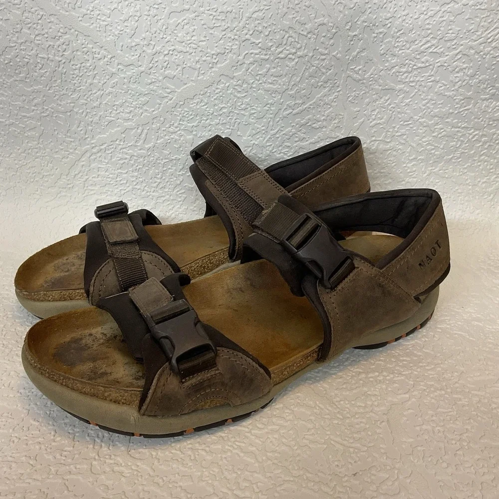 Naot Lappland Sandals Mens 43/10 Brown Slingback Strap‎ Comfort Shoe Gorpcore